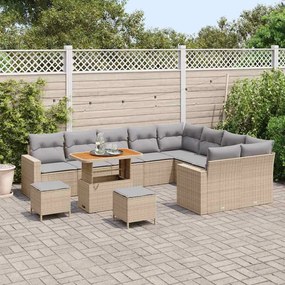 vidaXL Σετ Καναπέ Κήπου 12 pcs Μπεζ συνθετικό ρατάν