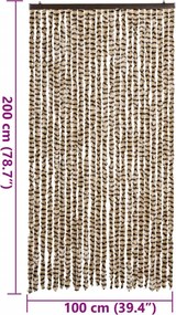 vidaXL Σήτα Εντόμων Μπεζ/ Καφέ 100x200 εκ. από Σενίλ