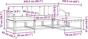 vidaXL Σειρά Καναπέ Εξωτερικού 4 pcs Λευκό και Μπεζ Πολυεστέρας