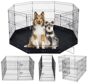 VEVOR Dog Playpen 8 Panels Foldable Metal Dog Exercise Pen with Bottom Pad 30&quot;H