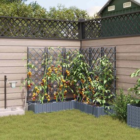vidaXL Γλάστρες Κήπου 1 τεμ Ανοιχτό γκρι 120 x 120 x 126 cm Πλαστικό