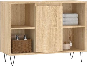 vidaXL Ντουλάπι Μπάνιου Sonoma Δρυς 80 x 33 x 60 εκ. από Επεξεργ. Ξύλο