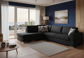 Γωνιακός καναπές Must-Δεξιά-275φ 210β-Μαύρο