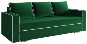 Καναπές κρεβάτι Decatur 101, Αριθμός θέσεων: 4, Αποθηκευτικός χώρος, Άσπρο, Πράσινο, 91x230x92cm, 106 kg, Πόδια: Ξύλο | Epipla1.gr