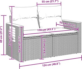 vidaXL Σετ Καναπέ Κήπου 11 τεμ. 9-Αριθμός καθισμάτων Μαύρο