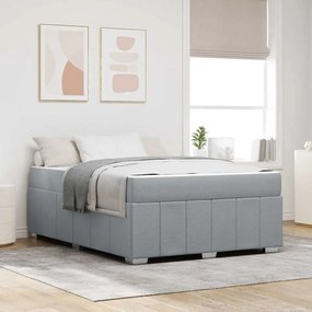 vidaXL Σκελετός Κρεβατιού Ανοιχτό γκρι 140 x 200 cm ύφασμα