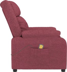 vidaXL Πολυθρόνα Μασάζ Μπορντό Υφασμάτινη