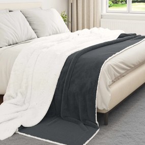 vidaXL Κουβέρτα Σκούρο Γκρι 220 x 240 cm Μαλλί