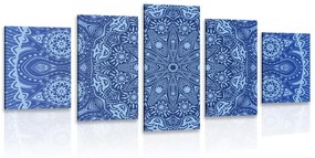 Εικόνα 5 τμημάτων όμορφη Μάνταλα με δαντέλα σε μπλε - 200x100