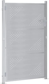 vidaXL Πύλη Κήπου 85 x 144 εκ Ανοξείδωτο Ατσάλι Ασημί Κλειδώσιμο