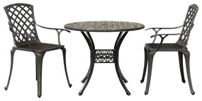 vidaXL Σετ Επίπλων Bistro 3 Τεμαχίων Μπρονζέ από Χυτό Αλουμίνιο