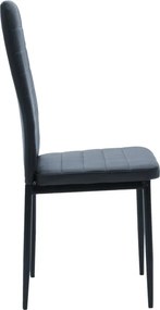Καρέκλα Parker pakoworld PU ανθρακί-μαύρο πόδι 42x48x98εκ