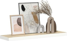 vidaXL Ράφι Τοίχου Δρυς/Άσπρο 80x23,5x3,8 εκ. από MDF