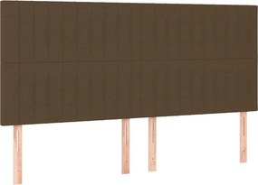 vidaXL Κρεβάτι Boxspring με Στρώμα Σκούρο Καφέ 160x200 εκ Υφασμάτινο