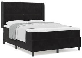 vidaXL Κρεβάτι Box Spring με Στρώμα Μαύρο 160x200 εκ. Βελούδο