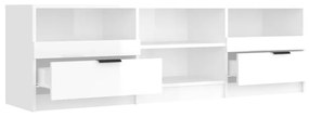 Έπιπλο Τηλεόρασης Γυαλ. Λευκό 150x33,5x45 εκ. από Επεξεργ. Ξύλο - Λευκό