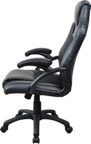 Καρέκλα gaming τροχήλατη Nextdeco μαύρη 111x63x64εκ.
