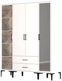Ντουλάπα Τετράφυλλη Kumsal 845HCT5468 160x47,5x201,4cm White Τετράφυλλη