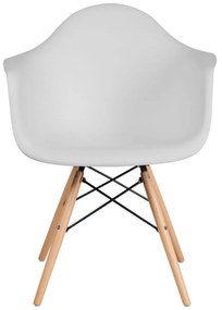 Καρέκλα Casual Fylliana Λευκό κάθισμα με Φυσικά πόδια 65x64x79εκ. 4αδα 65x64x79 εκ.