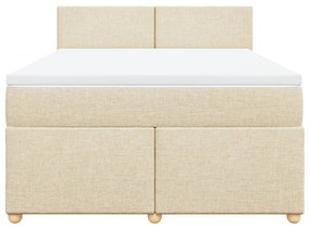 ΚΡΕΒΑΤΙ BOXSPRING ΜΕ ΣΤΡΩΜΑ ΚΡΕΜ 160X200 ΕΚ. ΥΦΑΣΜΑΤΙΝΟ 3286729