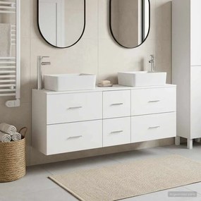 vidaXL Σετ Ντουλαπιών Μπάνιου 3 τμχ. Λευκό 53 x 34,5 x 63 εκ.
