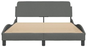 vidaXL Σκελετός Κρεβατιού Χωρίς Στρώμα Γκρι 140x200 εκ.Υφασμάτινο