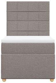 vidaXL Κρεβάτι Boxspring με Στρώμα Taupe 80x200 εκ. Υφασμάτινο