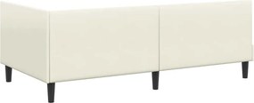 vidaXL Κρεβάτι Γωνίας Κρεμ 90 x 190 cm Βελούδο
