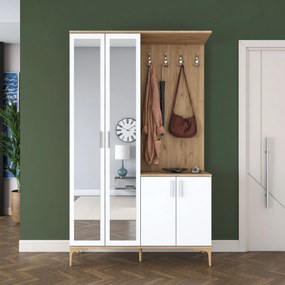 Έπιπλο Εισόδου Καρυδί / Λευκό CROVIAS 120x37.5x198.6