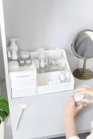Stewehome Πολυλειτουργικός οργανωτής με συρτάρι για μακιγιάζ και κοσμήματα Λευκό