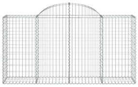 vidaXL Συρματοκιβώτια Τοξωτά 4 τεμ. 200x50x100/120 εκ. Γαλβαν. Ατσάλι