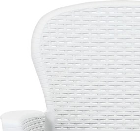 vidaXL Σετ Επίπλων Bistro 3 τεμ. Λευκό με Όψη Ρατάν Πλαστικό