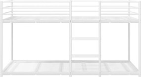 vidaXL Κουκέτα χωρίς στρώμα Λευκό 75x190 cm Ατσάλι