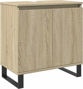 vidaXL Ντουλάπι Μπάνιου Sonoma Δρυς 58 x 33 x 60 εκ. από Επεξεργ. Ξύλο