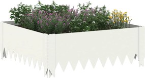 vidaXL Περίγραμμα γκαζόν 4 τμχ. 60 x 60 x 20 εκ Ατσάλι Λευκό