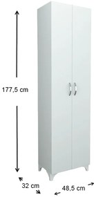 Ντουλάπα - Παπουτσοθήκη Lilly Megapap χρώμα λευκό 49x32x178εκ.