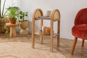 Κομοδίνο Δαπέδου με Δύο Επίπεδα από -Δρυς 35x30x62 cm