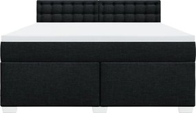 vidaXL Κρεβάτι Boxspring με Στρώμα Μαύρο 180x200 εκ. Υφασμάτινο