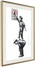 Αφίσα - Banksy: Graffiti Is a Crime - 30x45 - Χρυσό - Με πασπαρτού