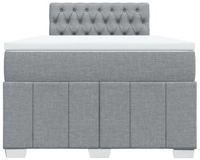 vidaXL Κρεβάτι Boxspring με Στρώμα Ανοιχτό Γκρι 120x190 εκ. Υφασμάτινο