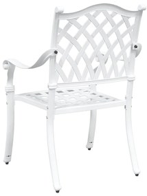 vidaXL Καρέκλα Κήπου 2 pcs Λευκό 55 x 56.5 x 91εκ Αλουμίνιο