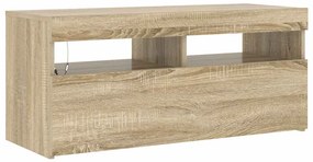 vidaXL Έπιπλο Τηλεόρασης με LED Sonoma Δρυς 90x35x40 εκ.
