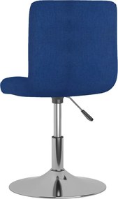vidaXL Καρέκλες Τραπεζαρίας Περιστρεφόμενες 2 τεμ. Μπλε Υφασμάτινες
