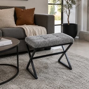 Σκαμπό (55x36x47) Spitishop Bouillon Grey/Black