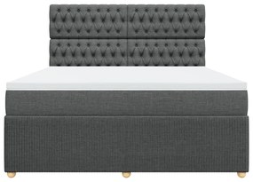 ΚΡΕΒΑΤΙ BOXSPRING ΜΕ ΣΤΡΩΜΑ ΣΚΟΥΡΟ ΓΚΡΙ 180X200 ΕΚ ΥΦΑΣΜΑΤΙΝ 3294443