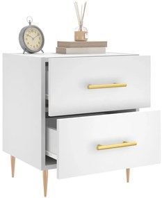 vidaXL Κομοδίνα 2 τεμ. Λευκά 40 x 35 x 47,5 εκ. από Επεξεργασμένο Ξύλο