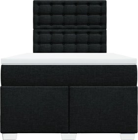 vidaXL Κρεβάτι Boxspring με Στρώμα Μαύρο 120x200 εκ. Υφασμάτινο