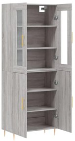 vidaXL Ντουλάπι Γκρι Sonoma 69,5 x 34 x 180 εκ. Επεξεργασμένο Ξύλο