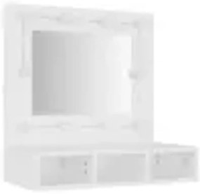 vidaXL Έπιπλο Καθρέπτη με LED Λευκό 60 x 31,5 x 62 εκ.
