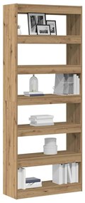 vidaXL Βιβλιοθήκη artisan δρυς 80 x 30 x 198 εκ Επεξεργασμένο ξύλο